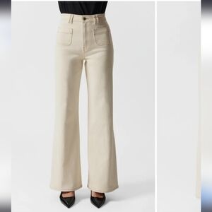 & Other Stories Cream Flare Wide Leg Jeans Size 26